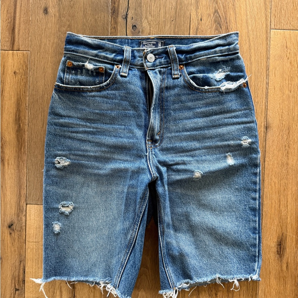 A&F Distressed Denim Bermuda Shorts 00